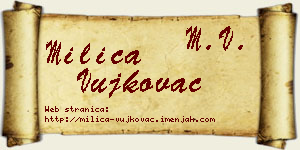 Milica Vujkovac vizit kartica